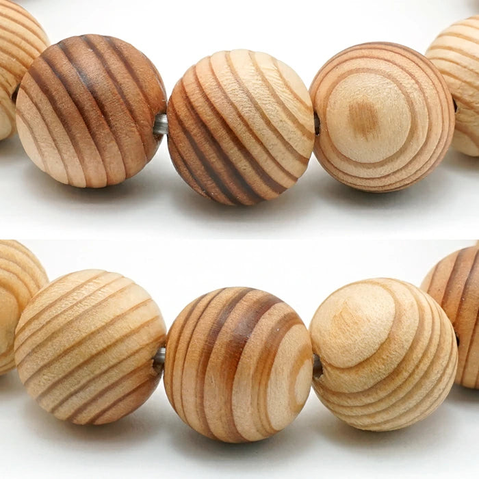 Kumano Hongu Cedar 12mm - Japanese precious wood -  Bracelet natural stones Health tree stones