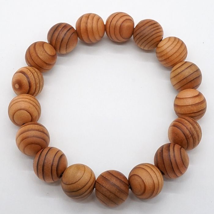 Kumano Cedar 12mm - Japanese precious wood -  Bracelet natural stones Health tree stones