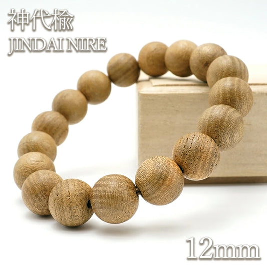 Jindai Elm 12mm  - Japanese precious wood -  Bracelet natural stones Health tree stones