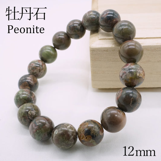 Japan Stones : Peonite 12mm bracelet natural stones Health wealth stones