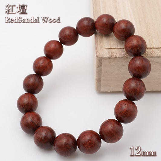 World wood (indonesia) - Red sandalwood 12mm bracelet  natural stones Health wealth