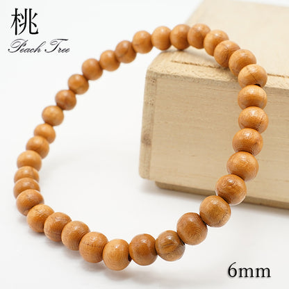 World woods (China) : Peach Tree 6mm bracelet natural stones Health wealth stones