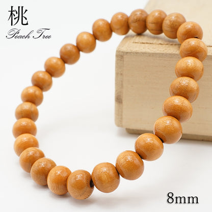 World woods (China) : Peach Tree 8mm bracelet natural stones Health wealth stones