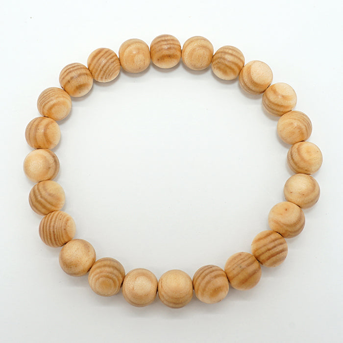 Japanese precious wood - Birthday Wood: January Pine 8mm bracelet natural stones Health wealth stones