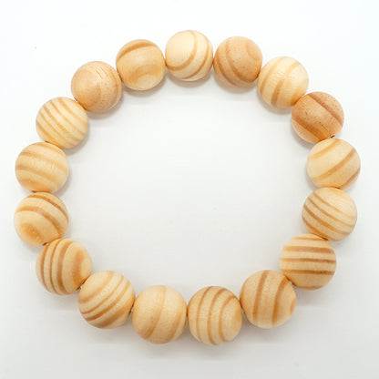 Japanese precious wood - Birthday Wood: January Pine 12mm  bracelet natural stones Health wealth stones