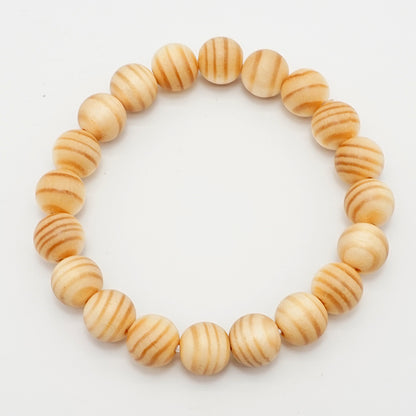 Japanese precious wood - Birthday Wood: January Pine 10mm  bracelet natural stones Health wealth stones