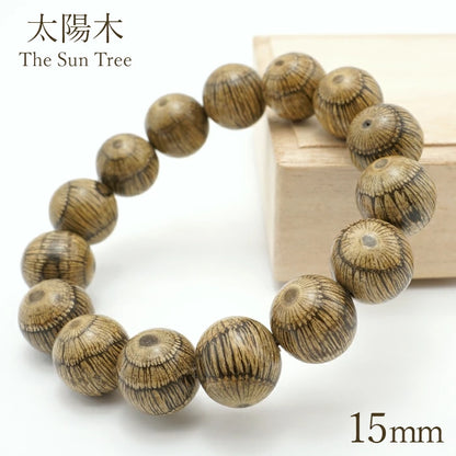 World Powers Wood (China) - The Sun Three 15mm bracelet natural stones Health wealth