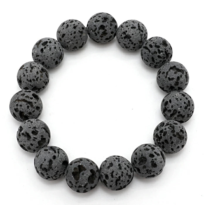 Japan Stones :  PRINCESS IWANAGA Lava Stone 14mm bracelet natural stones Health wealth stones