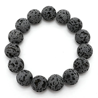 Japan Stones :  PRINCESS IWANAGA Lava Stone 14mm bracelet natural stones Health wealth stones