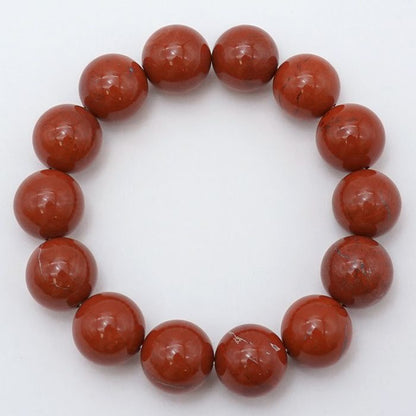 Japan Stones :  Sado Akadama 15mm bracelet natural stones Health wealth stones