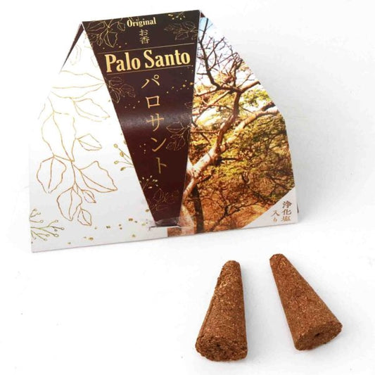 Cone-shaped incense with holes [contains purifying salt] Palo Santo