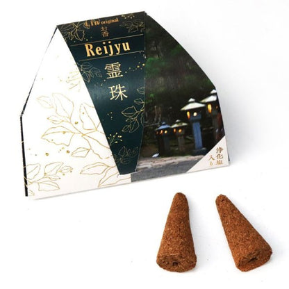 Cone-shaped incense with holes [contains purifying salt] Reiju