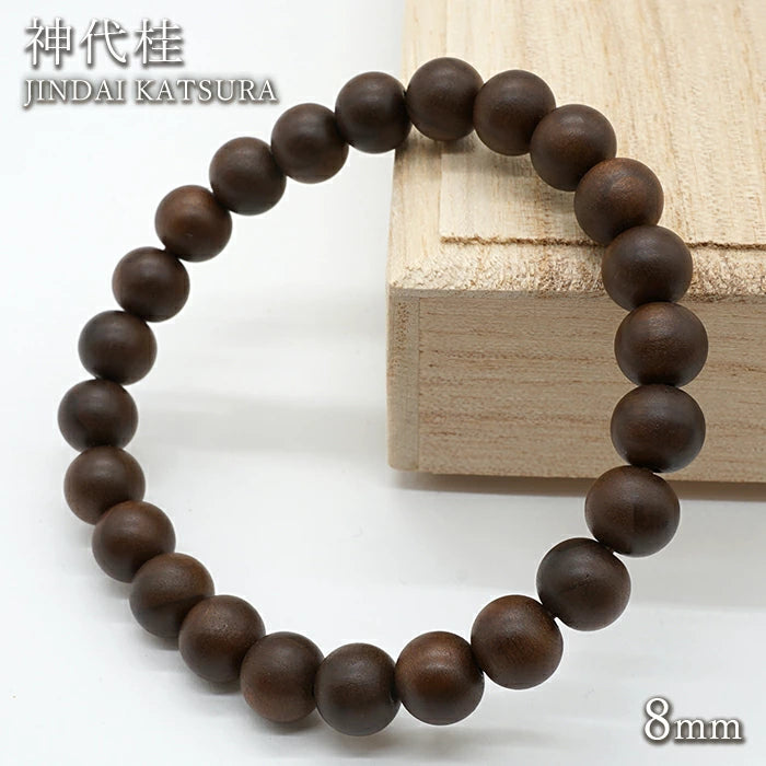 Jindai Katsura (Japanese Judas tree) 8mm - Japanese precious wood -  Bracelet natural stones Health tree stones