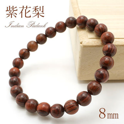 World Powers Wood (indo) - Indian Padauck 8mm bracelet natural stones Health wealth stone