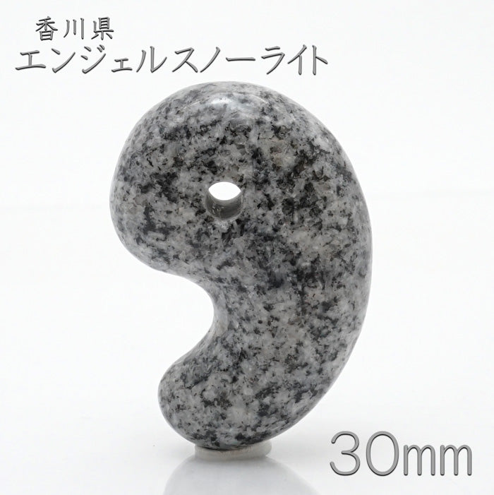 Japan Stones :  Angel Snow Light 3cm magatama comma shape natural stones Health wealth stones