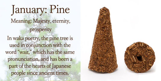 [Birthday Wood] Cone-shaped incense with holes [contains purifying salt] January Pine