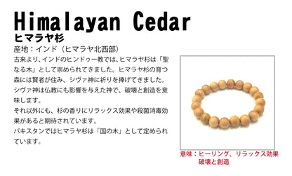 World woods (India) : Himalayan Cedar 8mm bracelet natural stones Health wealth stones