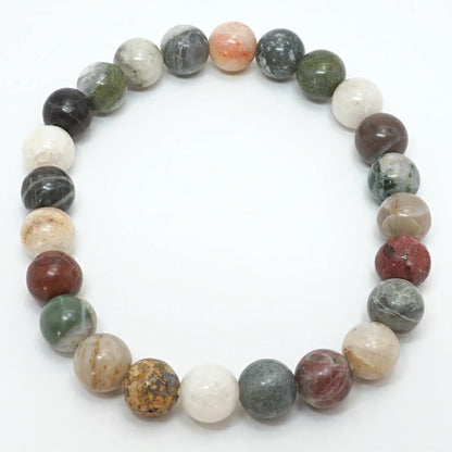 Japan Stones : Five color stone 8mm bracelet natural stones Health wealth stones