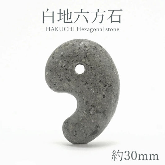 Japan Stones : HAKUCHI Hexagonal Stone 30mm magatama comma shape bracelet natural stones Health wealth stones