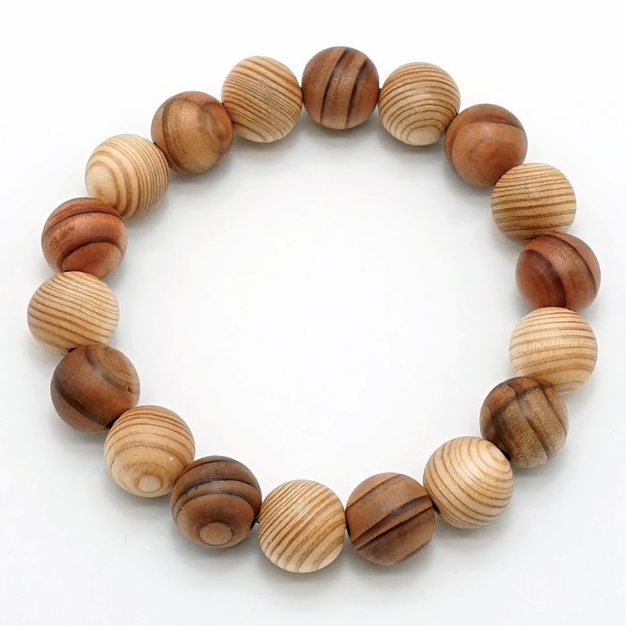 Kitayama Cedar 12mm bracelet -Japanese precious wood - natural stones Health wealth