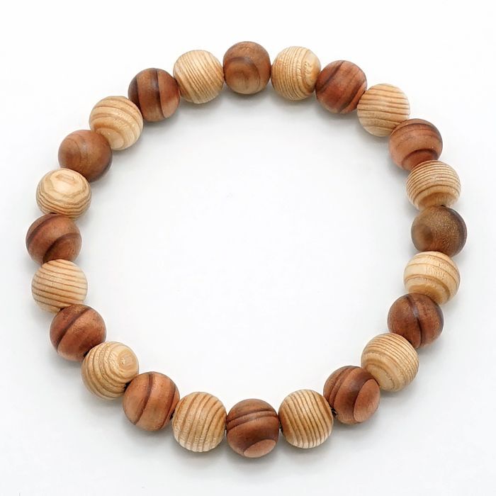 Kitayama Cedar 8mm bracelet -Japanese precious wood - natural stones Health wealth