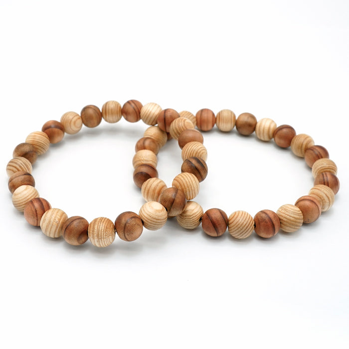 Kitayama Cedar 8mm bracelet -Japanese precious wood - natural stones Health wealth