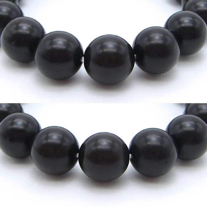 World Powers Wood (indo) - Ebony 12mm bracelet natural stones Health wealth stones