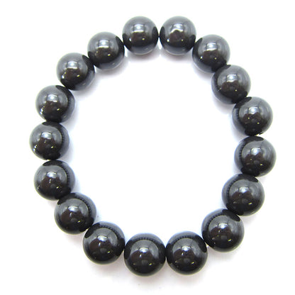 Hokutolite (Black) 12mm health bracelet ion power