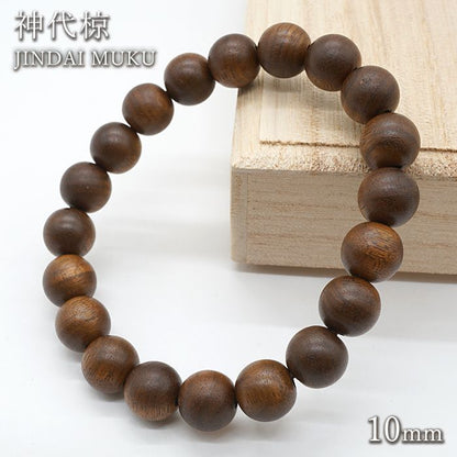 Jindai Muku (oriental elm) 10mm  - Japanese precious wood -  bracelet natural stones Health wealth stones