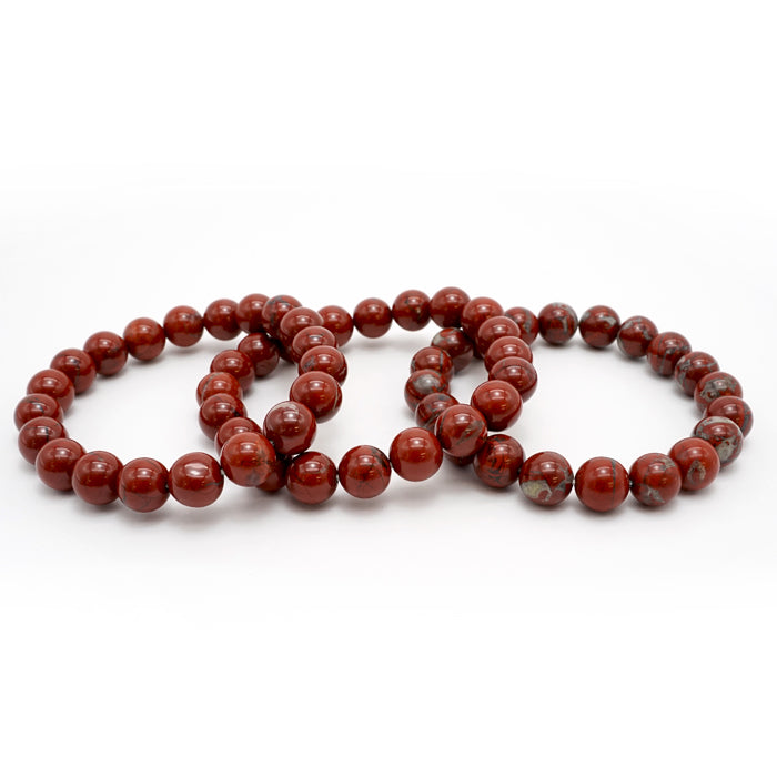 Japan Stones :  Sado Akadama 10mm bracelet natural stones Health wealth stones